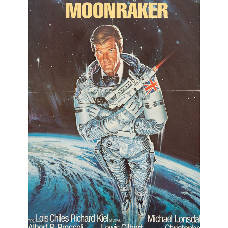 Affiche vintage "Moonraker" par Daniel Goozee, 1979