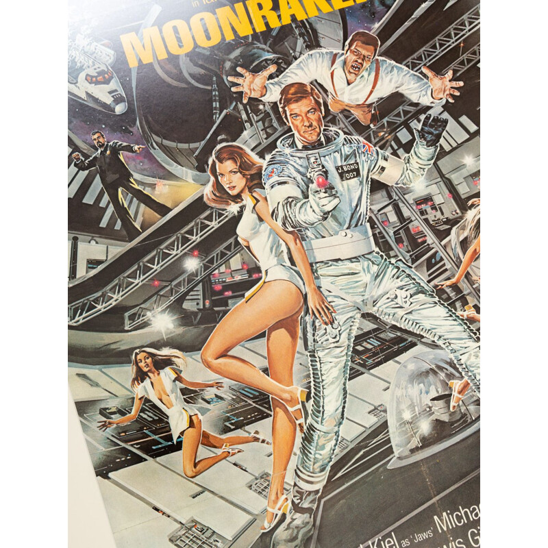 Mid century poster "Moonraker" by Daniel Goozee, 1979