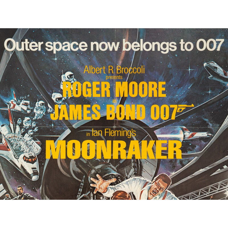 Mid century poster "Moonraker" by Daniel Goozee, 1979