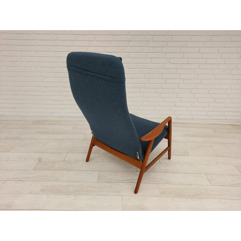 Danish vintage "Kontur" armchair and ottomane by Alf Svensson for Fritz Hansen, 1970s