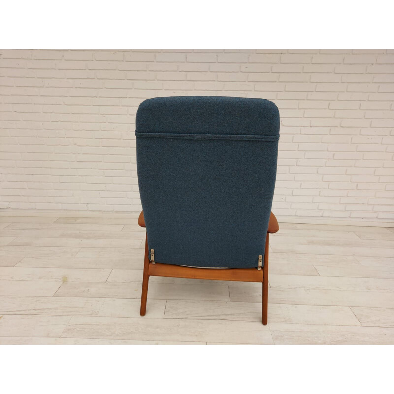 Danish vintage "Kontur" armchair and ottomane by Alf Svensson for Fritz Hansen, 1970s