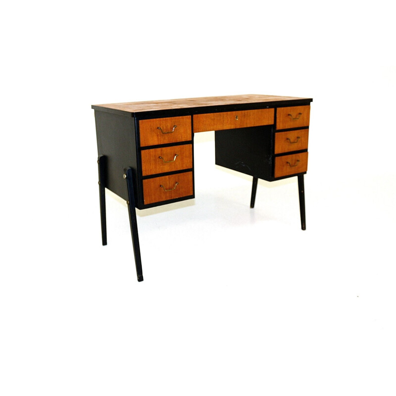 Bureau vintage en teck, Suède 1950