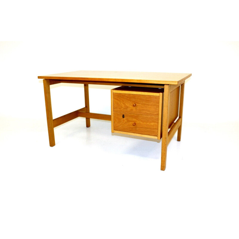 Vintage oakwood desk by Hans J Wegner for Getama, Denmark 1960