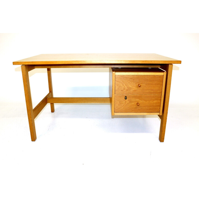 Vintage oakwood desk by Hans J Wegner for Getama, Denmark 1960