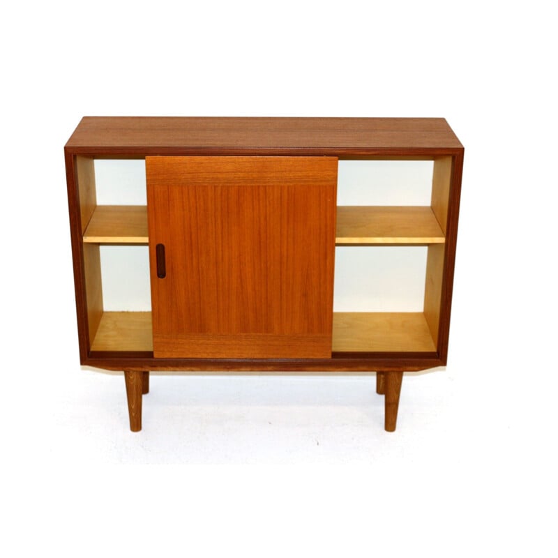 Vintage teak highboard with 2 sliding doors, Sweden 1960