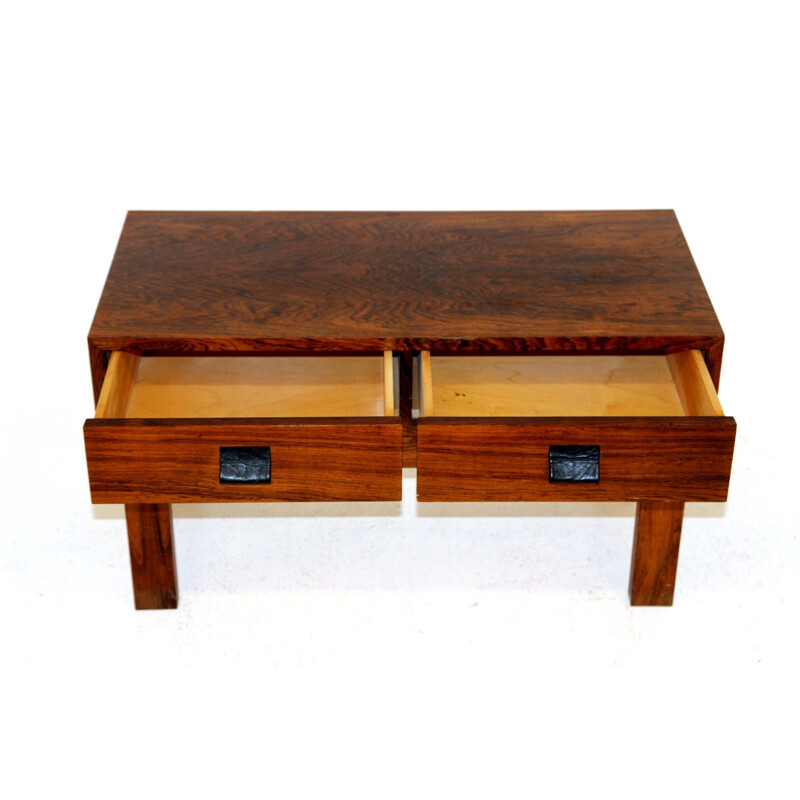 Vintage rosewood console by Glas & Trä, Sweden 1960