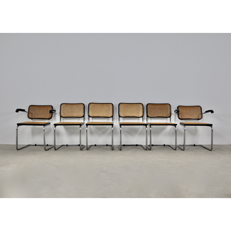 Ensemble de 4 chaises et 2 fauteuils vintage par Marcel Breuer