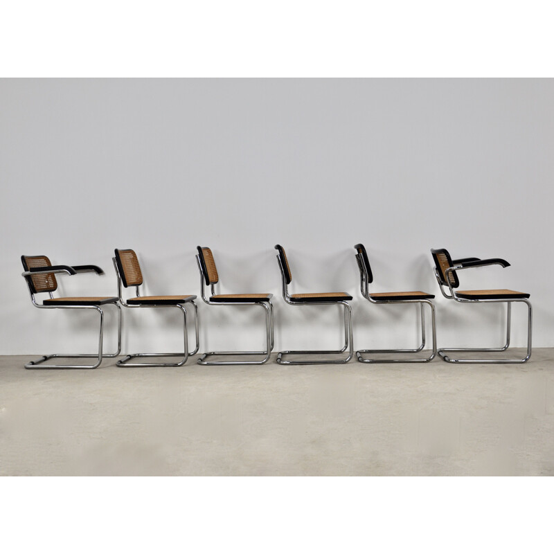 Set of vintage 4 chairs and 2 armchairs by Marcel Breuer