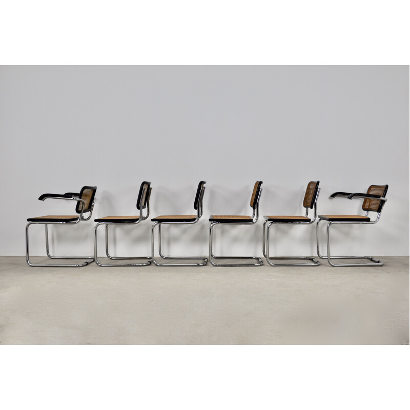 Set of vintage 4 chairs and 2 armchairs by Marcel Breuer