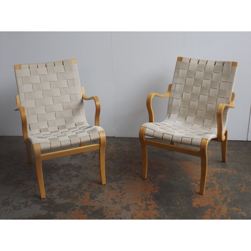 Vintage Eva armchair by Bruno Mathsson for Dux