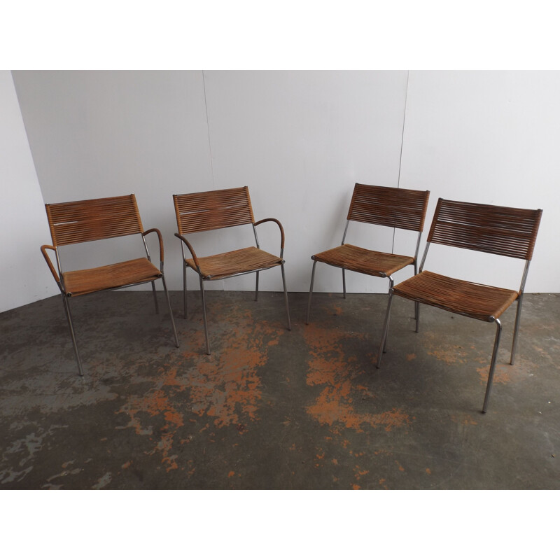 Set of 4 vintage Miss B chairs and 2 with armrests by Tito Agnoli for Pierre Antonio Bonazina