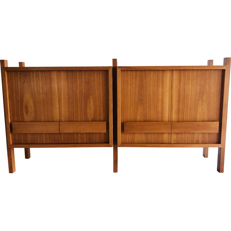 Vintage elm veneer sideboard, Italy 1960