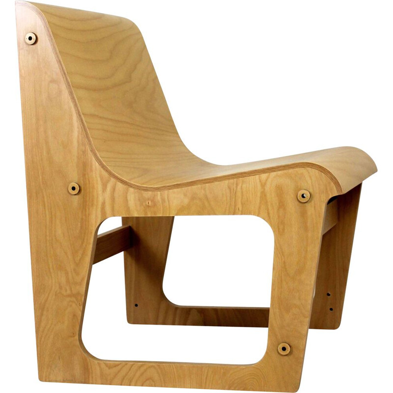 Vintage beech plywood chair Symposio by René Šulc for TON, 2010s