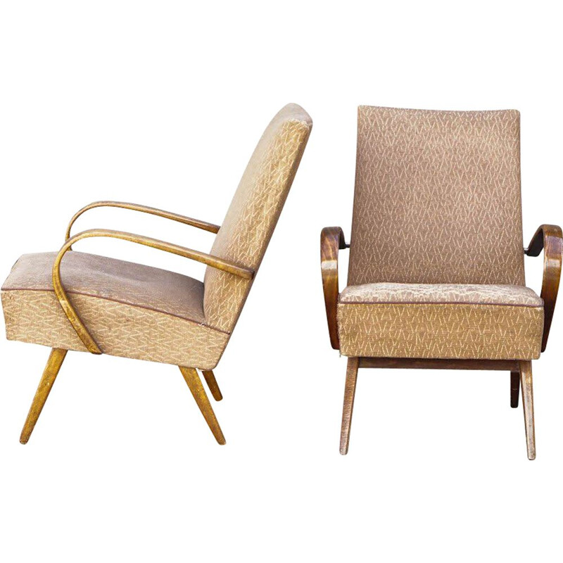 Pair of vintage armchairs by J.Smidek, CZ 1960s