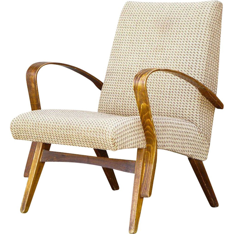 Mid century beige armchair by J.Smidek, CZ 1960s