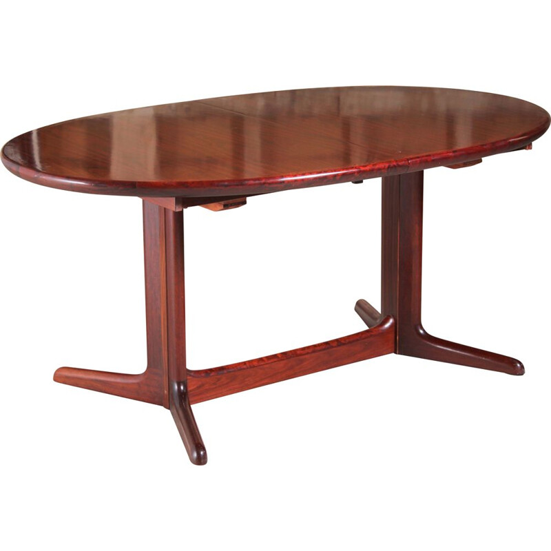 Danish mid century oval rosewood dining table, 1970s