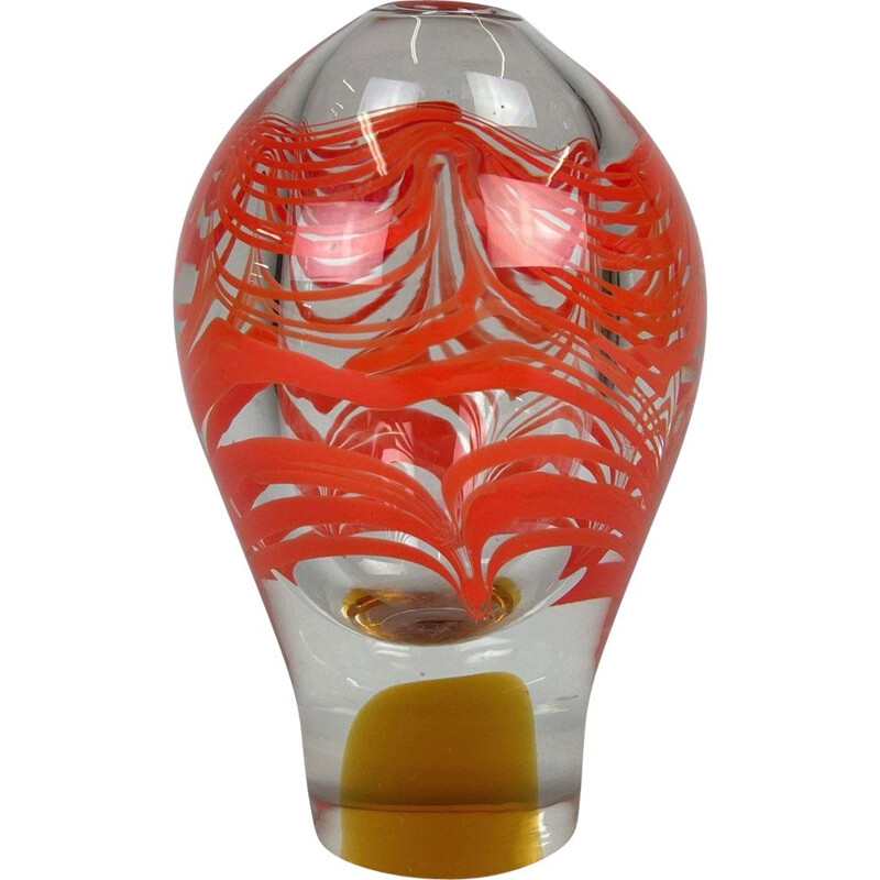 Vintage art glass vase by Ivo Rozsypal, Checoslováquia 1970