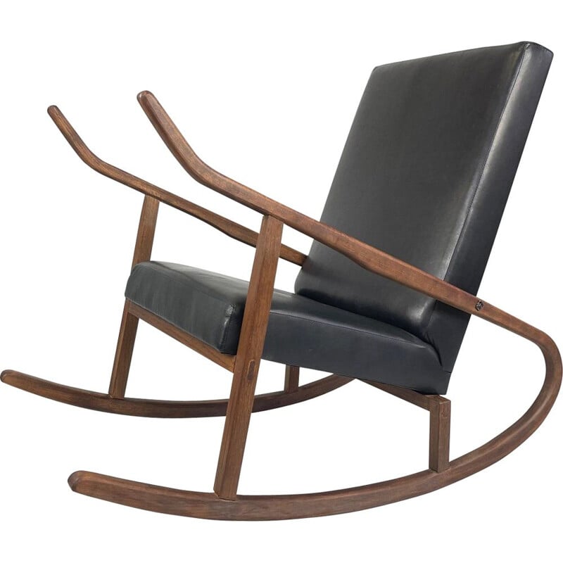 Vintage rocking chair, Czechoslovakia 1970