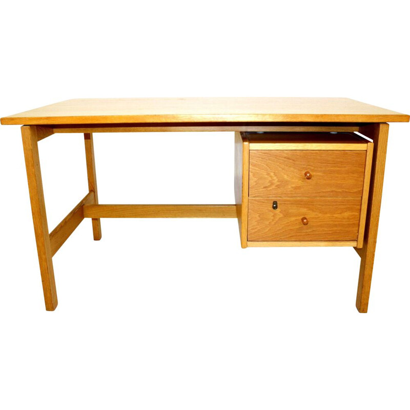 Vintage oakwood desk by Hans J Wegner for Getama, Denmark 1960