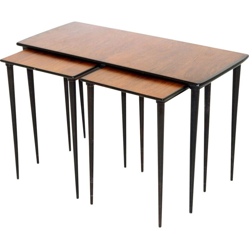 Vintage teak nesting tables by Ferdinand Lundqvist, Sweden 1960