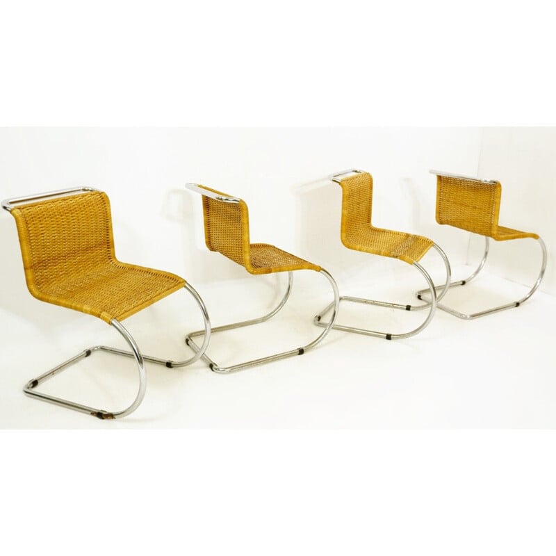 Set of 4 rattan chairs by Mies van der Rohe for Tecta, 1960