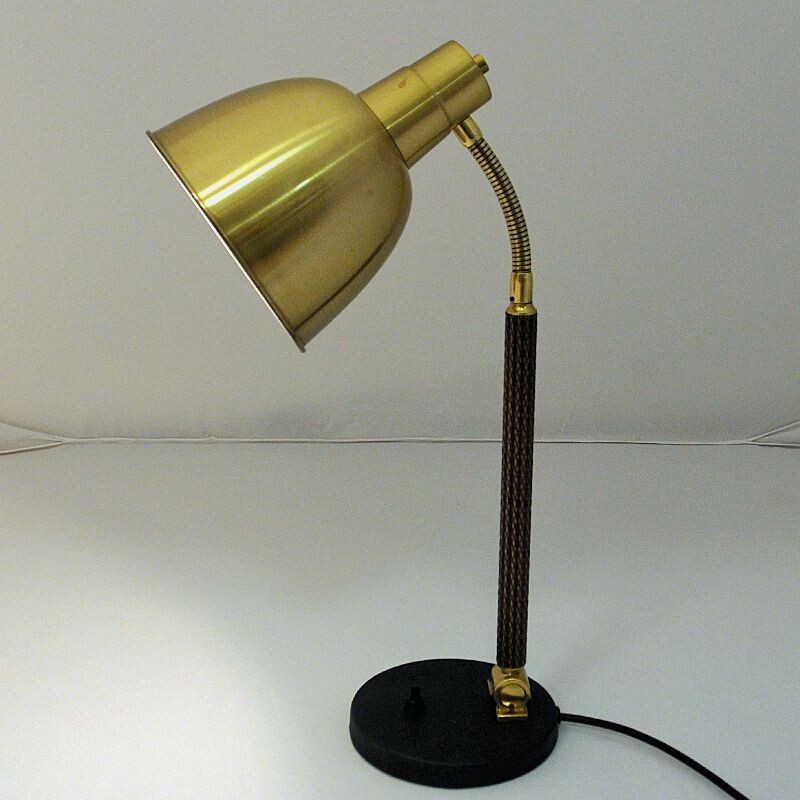 Lampe de bureau vintage en laiton par Selecto AS, Norvège 1950