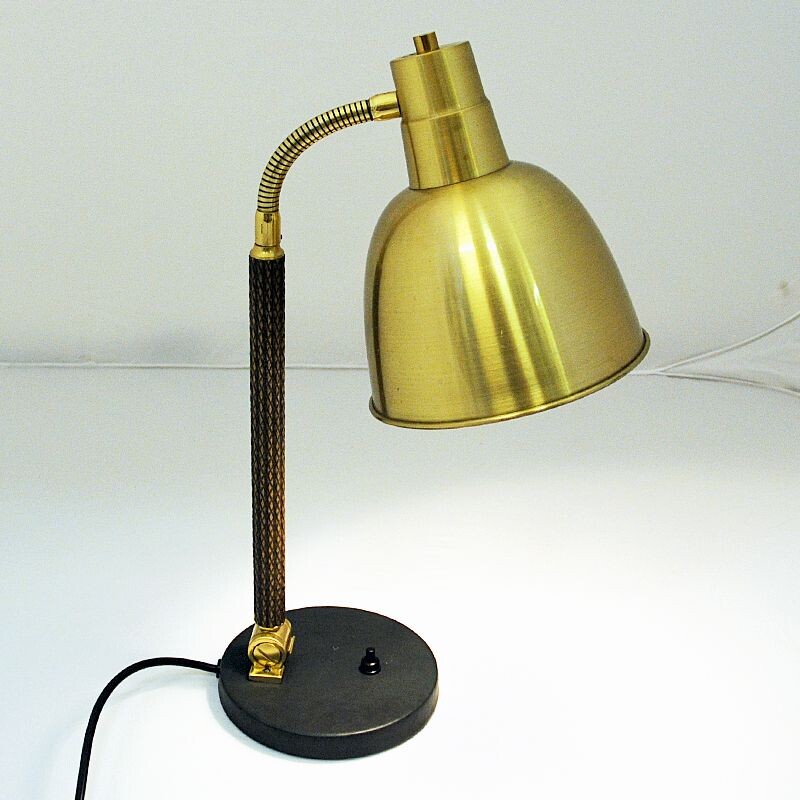 Lampe de bureau vintage en laiton par Selecto AS, Norvège 1950