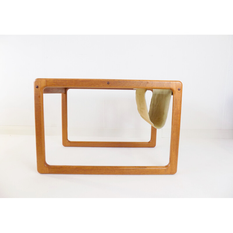 Vintage teak side table with newspaper compartment