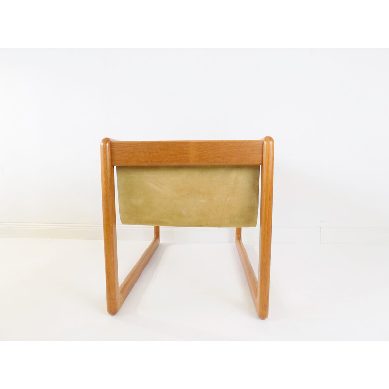 Vintage teak side table with newspaper compartment