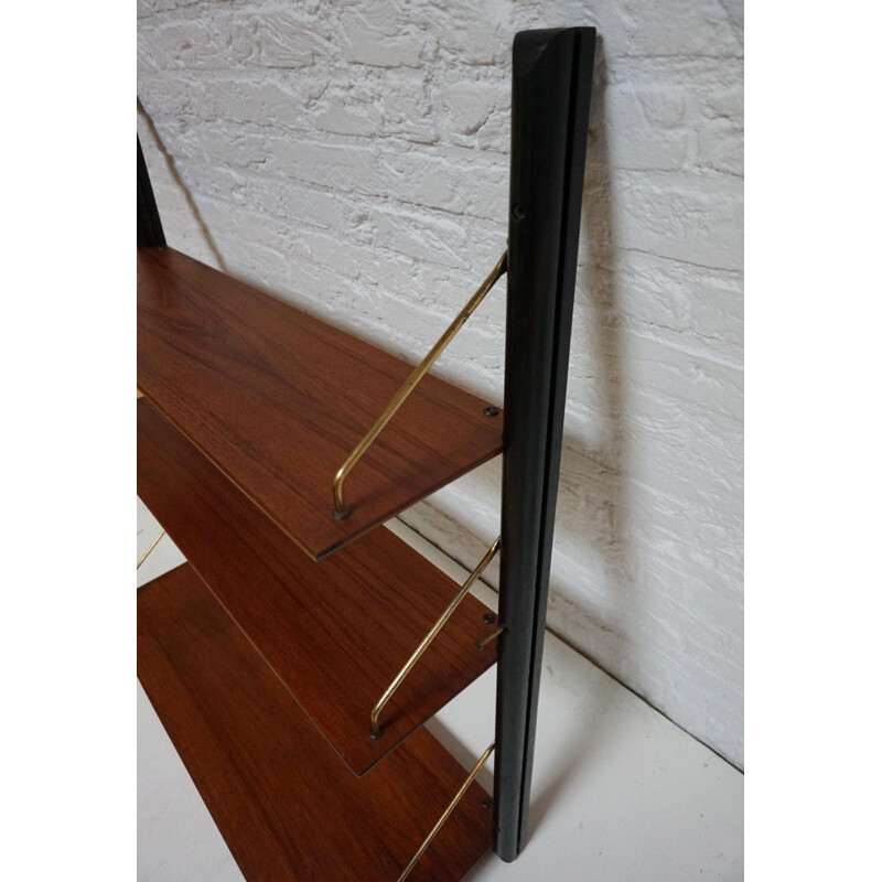 Vintage teak wall shelf by Louis van Teeffelen for Wébe, 1958