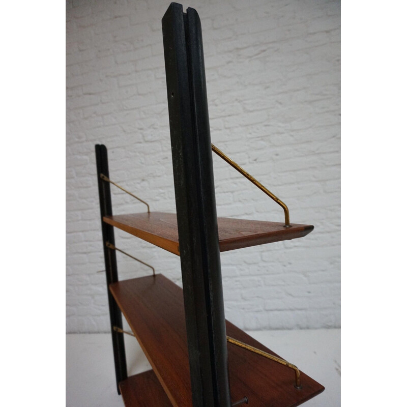 Vintage teak wall shelf by Louis van Teeffelen for Wébe, 1958