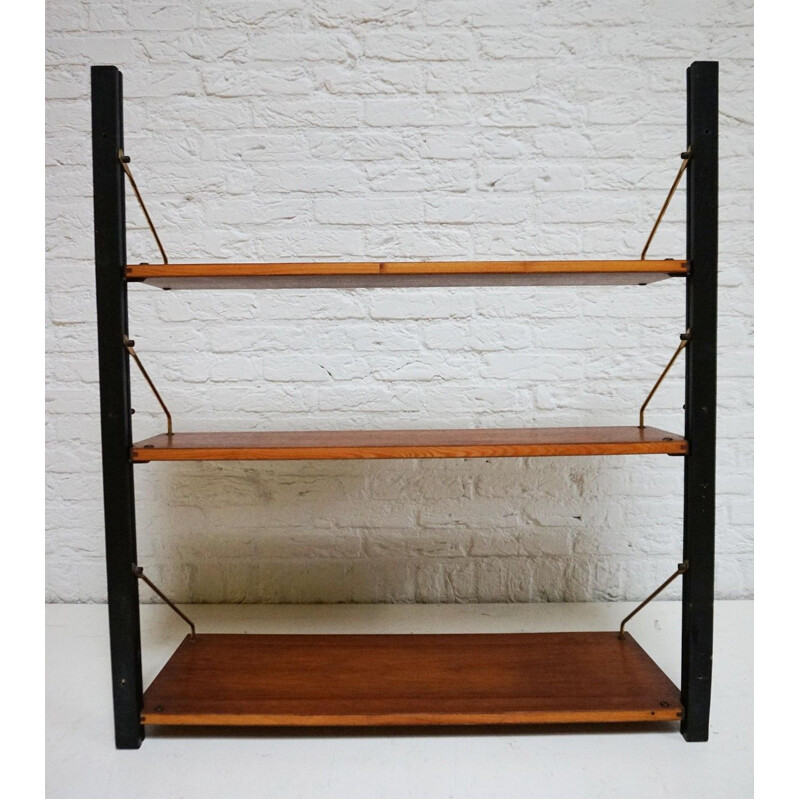 Vintage teak wall shelf by Louis van Teeffelen for Wébe, 1958