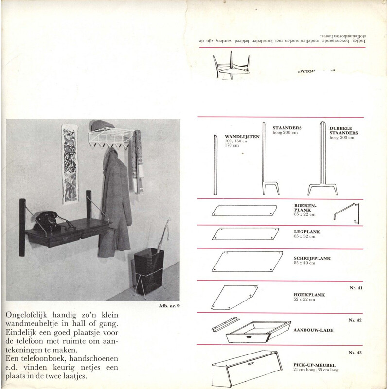 Vintage teak wall shelf by Louis van Teeffelen for Wébe, 1958