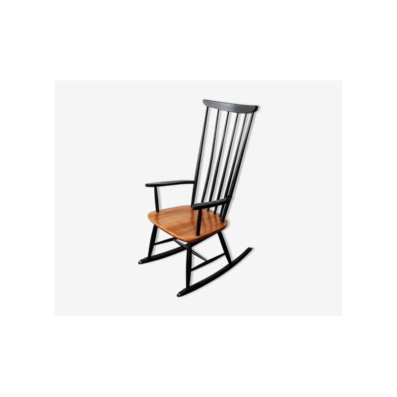 Vintage beech rocking chair by Ilmari Tapiovaara for Asko