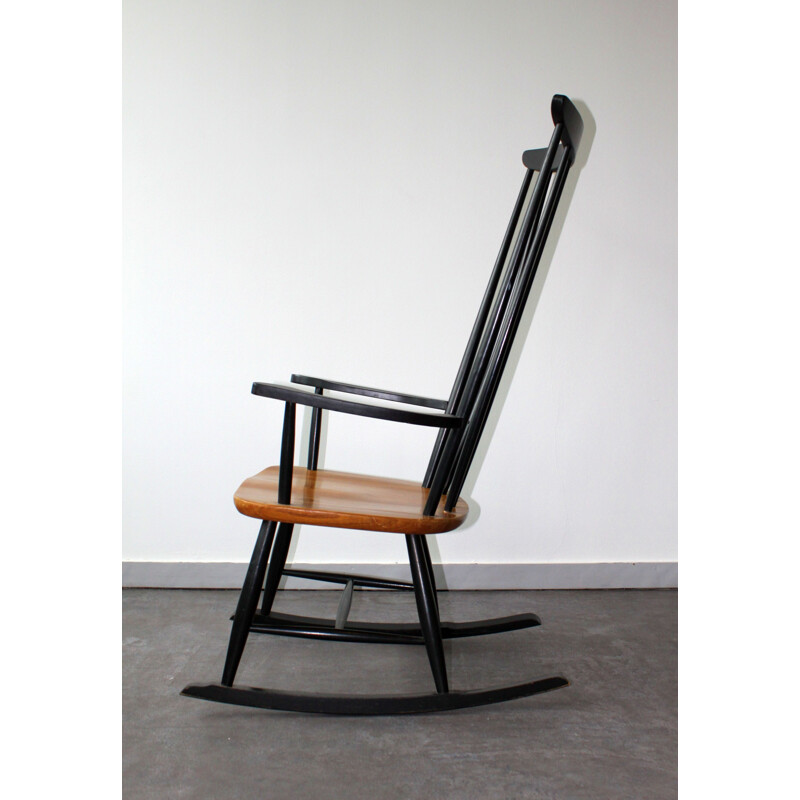 Chaise à bascule vintage en hêtre par Ilmari Tapiovaara pour Asko