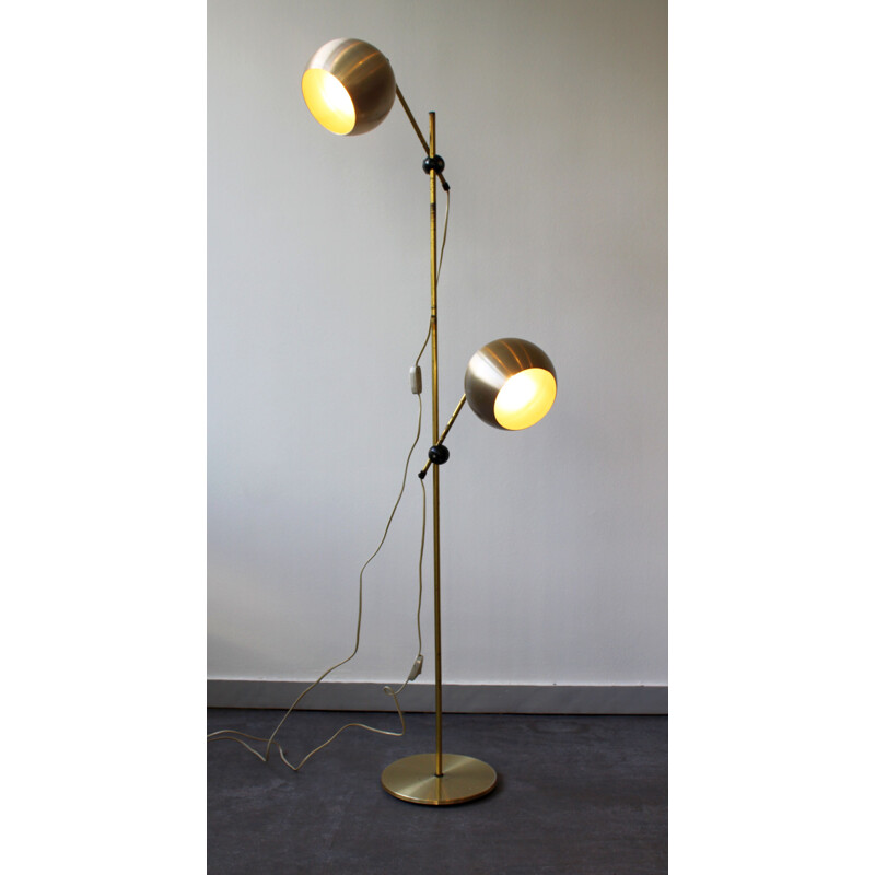 Vintage Herda floor lamp with 2 globes, 1946