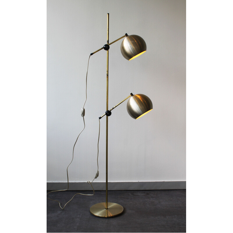 Vintage Herda floor lamp with 2 globes, 1946