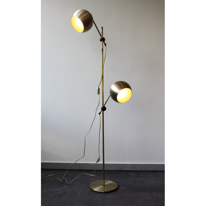 Vintage Herda floor lamp with 2 globes, 1946