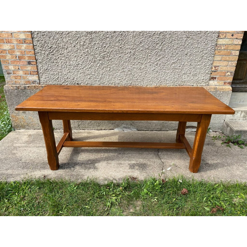 Vintage solid oakwood farm table, 1980