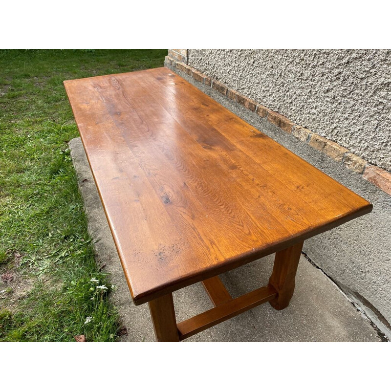 Vintage solid oakwood farm table, 1980