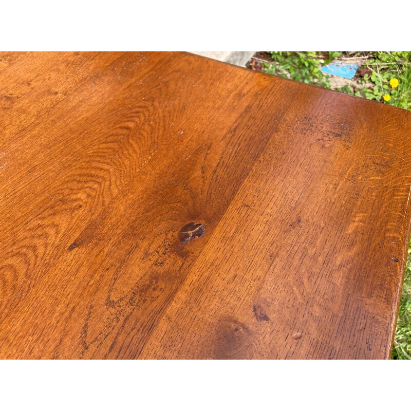 Vintage solid oakwood farm table, 1980