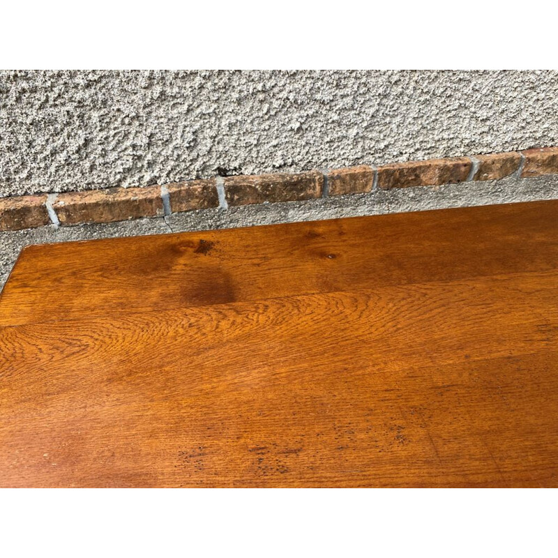 Vintage solid oakwood farm table, 1980