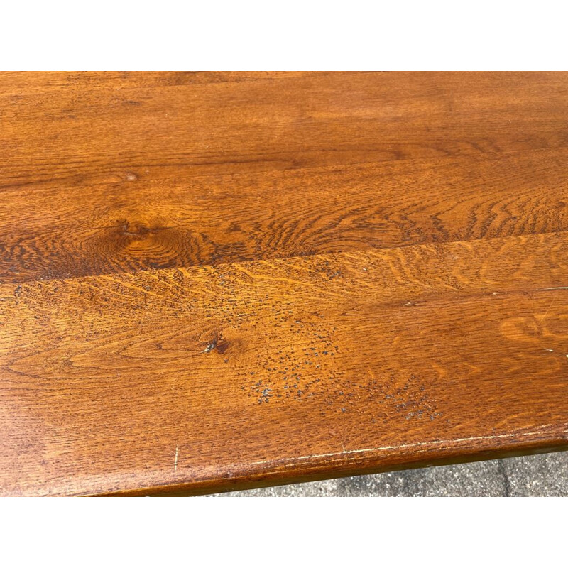 Vintage solid oakwood farm table, 1980