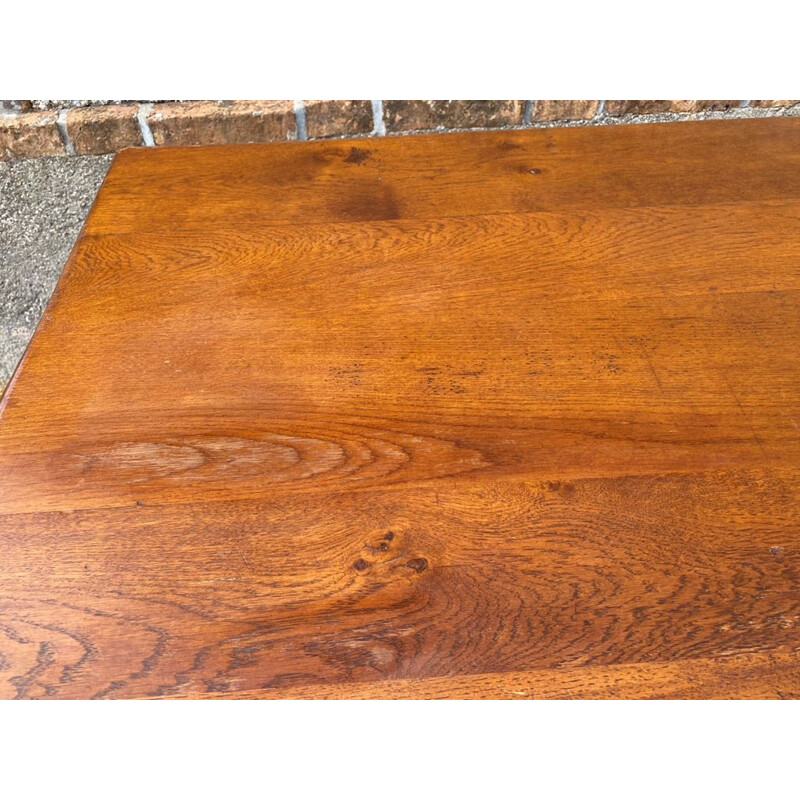 Vintage solid oakwood farm table, 1980