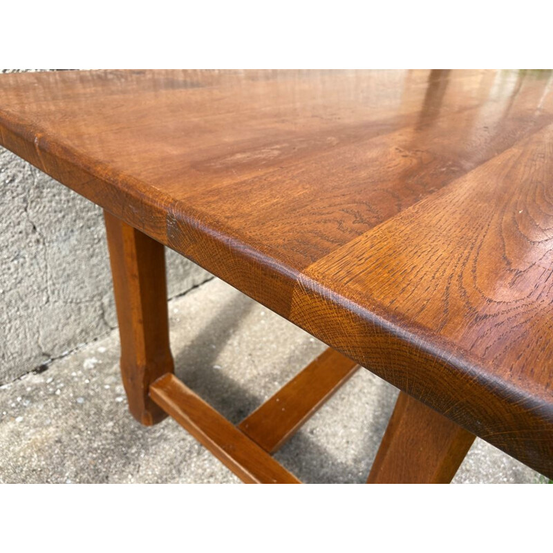 Vintage solid oakwood farm table, 1980