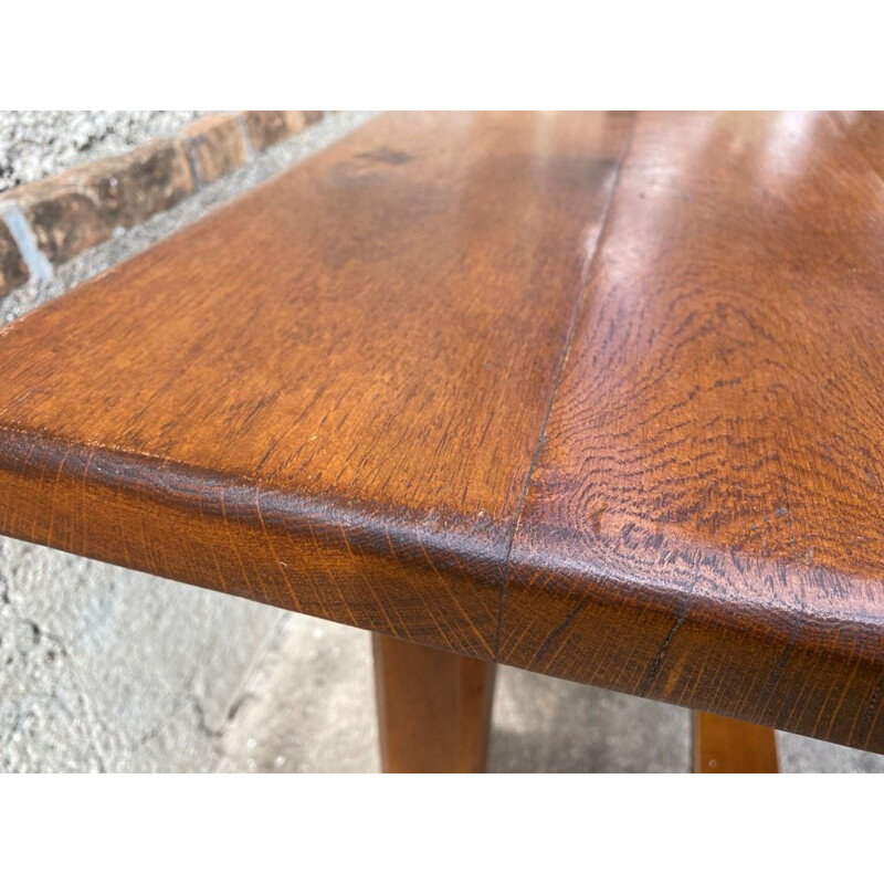 Table de ferme vintage en chêne massif, 1980