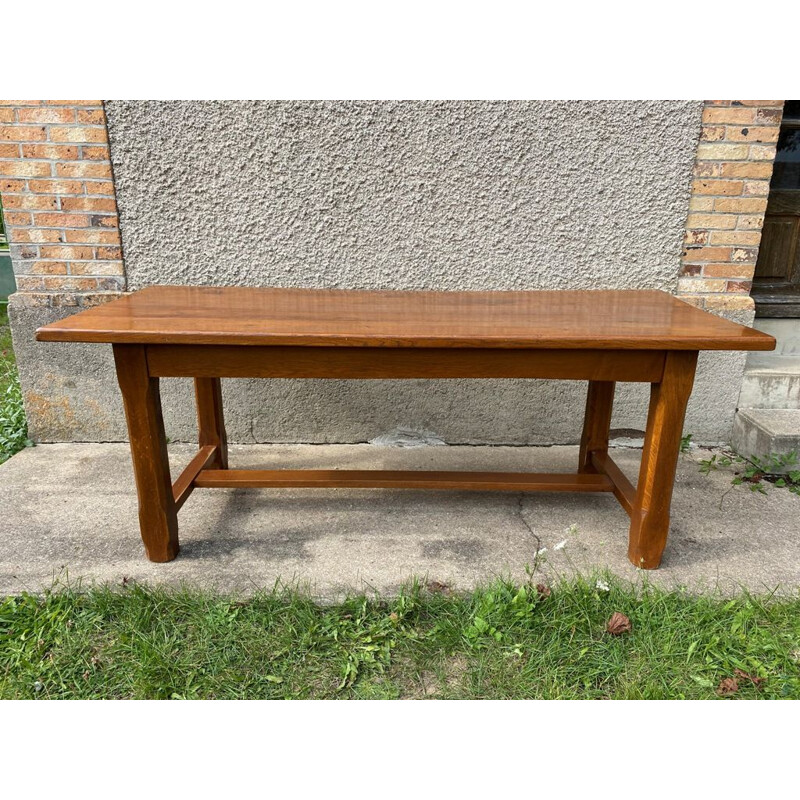 Vintage solid oakwood farm table, 1980