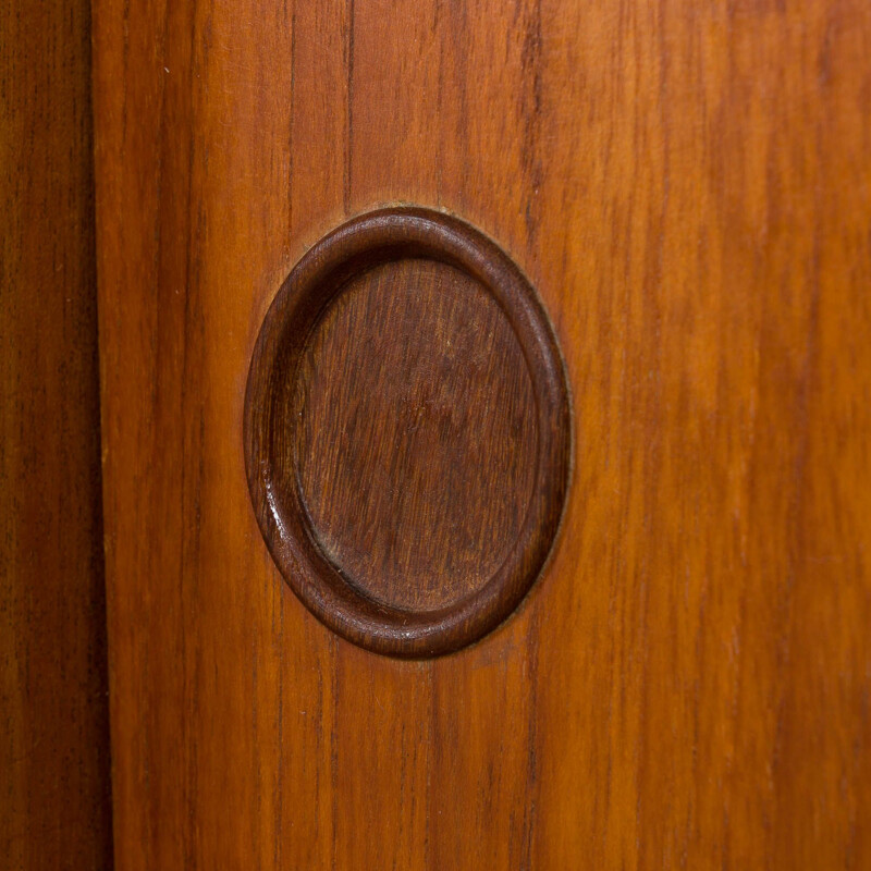 Three bay teak vintage Ergo modular wall unit by John Texmon for Blindheim Møbelfabrikk, 1970s