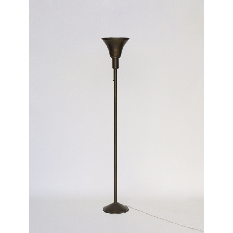 French Art Deco brass vintage uplighter floor lamp