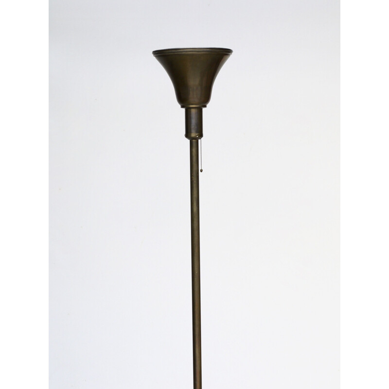 French Art Deco brass vintage uplighter floor lamp